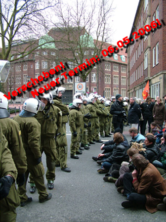friedliche Blockade gegen den Nazi-Aufmarsch am Bremerplatz/Mnster am 18.02.2006