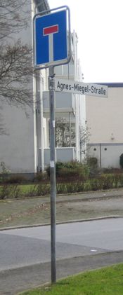 Schild der Agnes-Miegel-Straße in Herten