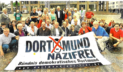 Von jungen Gewerkschaftern bis zum Oberbrgermeister reicht der Kreis der Untersttzer fr den Aufruf des Bndnisses "Dortmund nazifrei" gegen den rechten Aufmarsch am 3. September.
